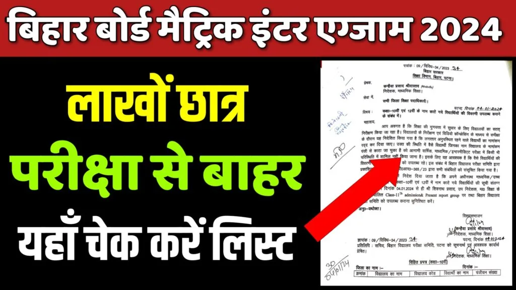 lakhon chhatr matric inter exam 2024 se bahar